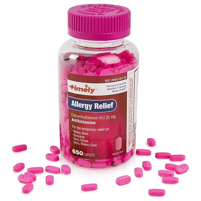 Buy Timely Allergy Pills with Diphenhydramine HCl 25 MG 650 Count