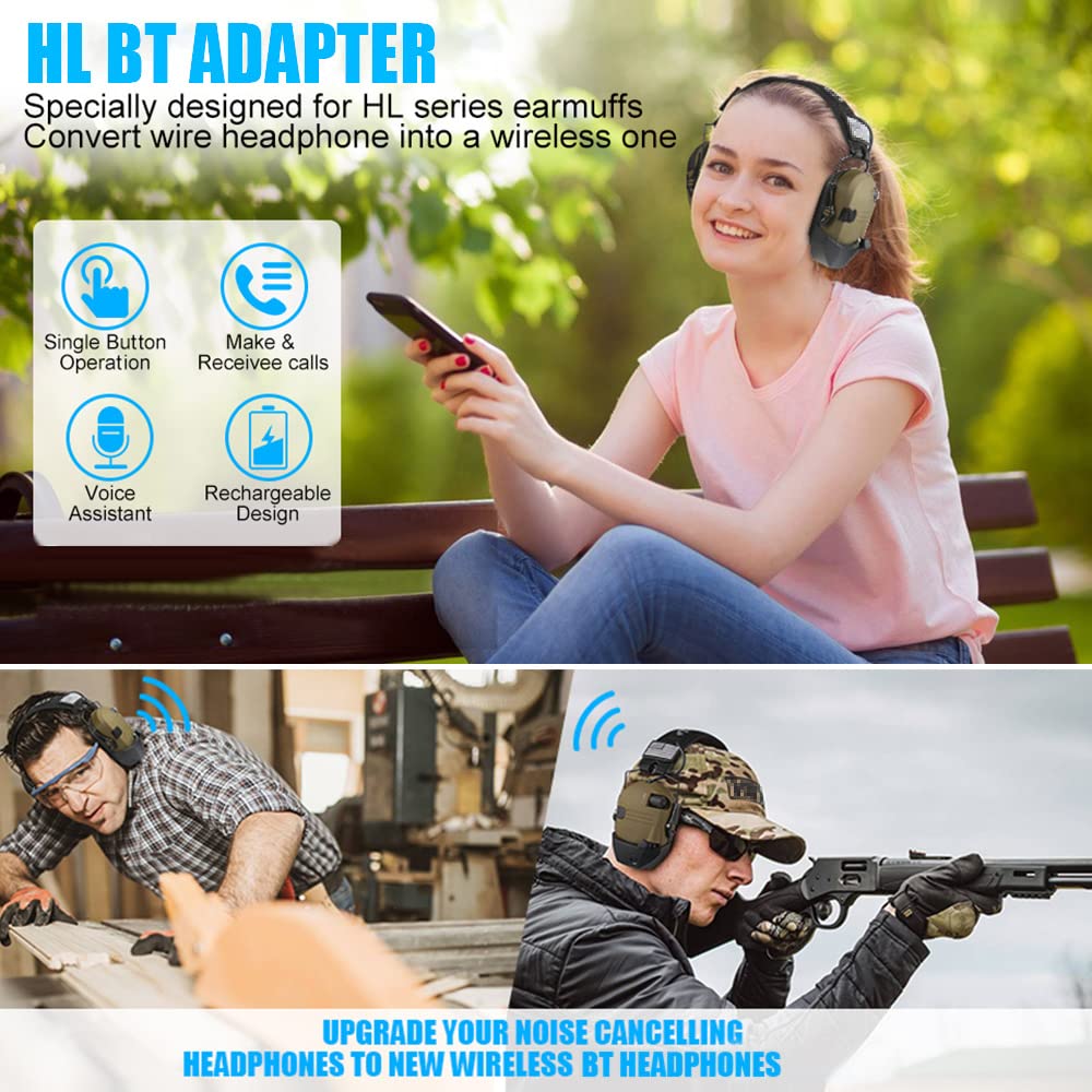 BT 5.1 Adapter for Wireless Earmuffs, Independent Power Supply Portable for Enhanced Sound Quality BT Adapter with Long Transmission Distance