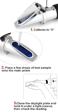 Brix Meter Refractometer 0~32%, Handheld Brix Refractometer Sugar Content Test, High Accurate Brix Measurement Tool with ATC for Fruit Beverages & Juice