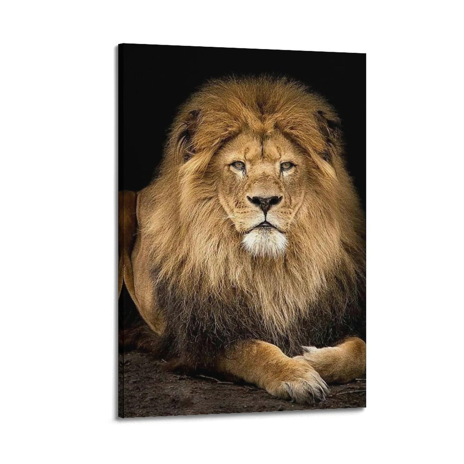 Xkuga Boys Frame-Style African Lion Poster Wildlife Vintage Savannah King Roaring Modern Decorative Canvas Prints - Ideal Wall Art For Family, Man Cave, Game Room, & Girls Bedroom 24X36inch(60X90cm)