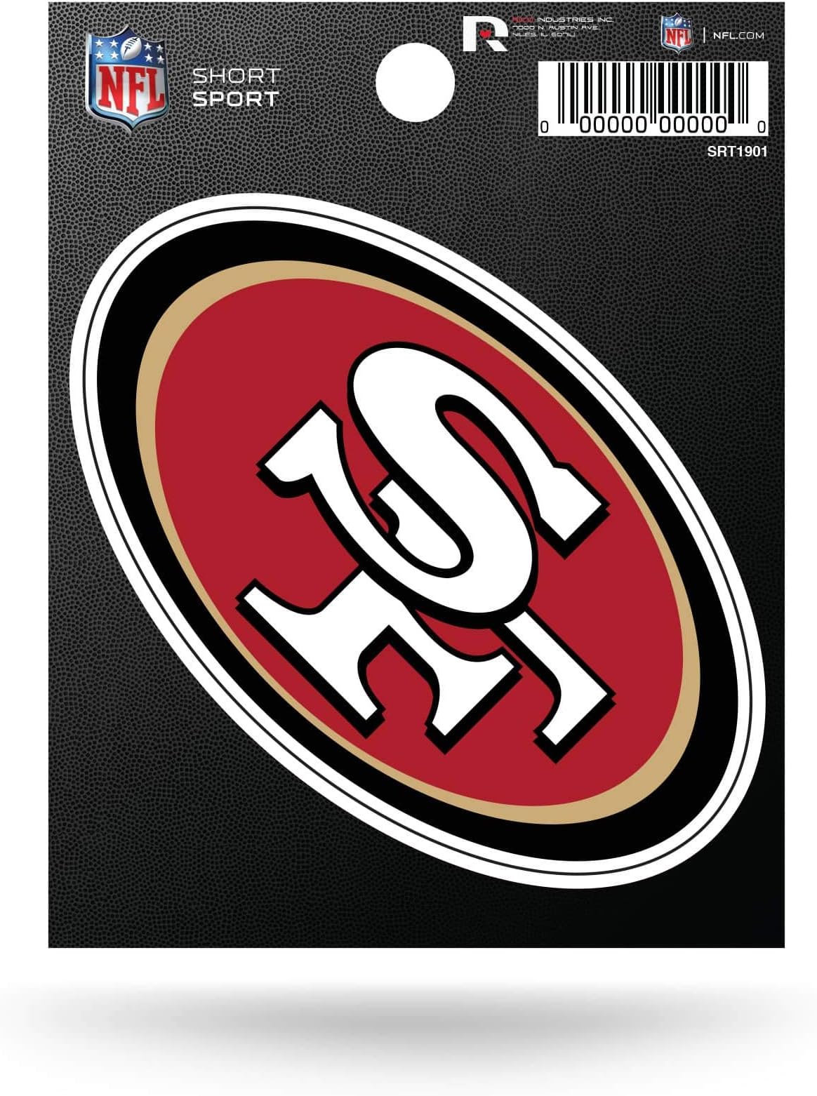 Rico Industries NFL Football San Francisco 49ers Short Sport Decal 3.75' x 4.75' Die Cut Team Logo Short Sport Decal