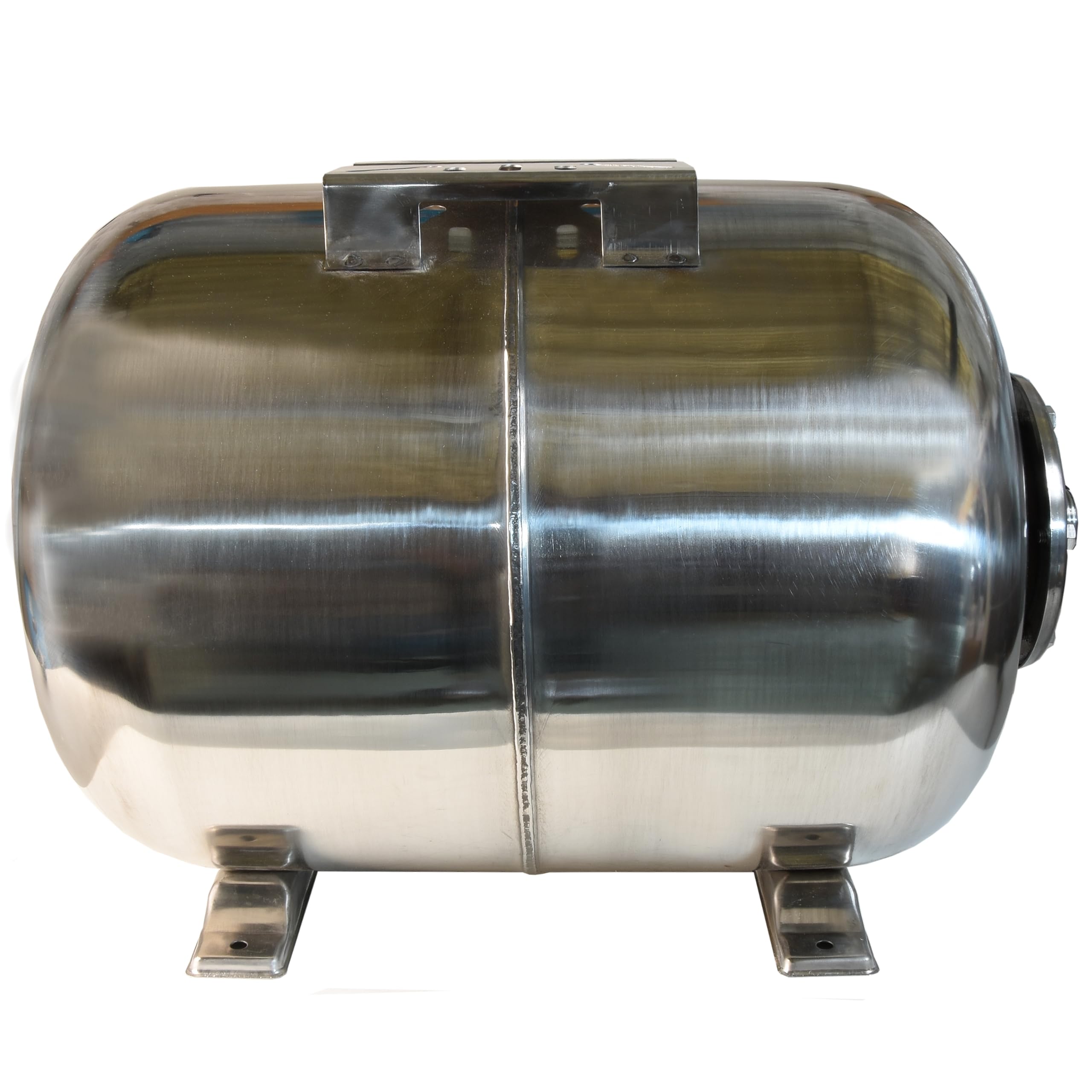 Réservoir à Vessie Sous Pression 50L - Groupe de Surpression - Rccordement 1" - Cuve Ballon en Acier Inoxydable INOX - pour Pompe Domestique, Pompe de Puit - Suppresseur Pompe - Horizontal 50 Litres
