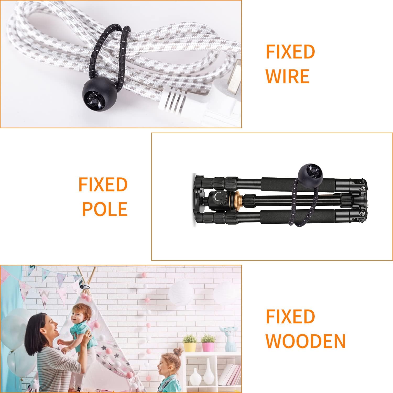 Ball Bungee Cords 6 Inch, 50 PCS Heavy Duty Black Bungie Cord Balls Canopy Tarp Tie Cords for Camping, Shelter,Cargo,Projector Screen,Tent Poles with UV Resistant
