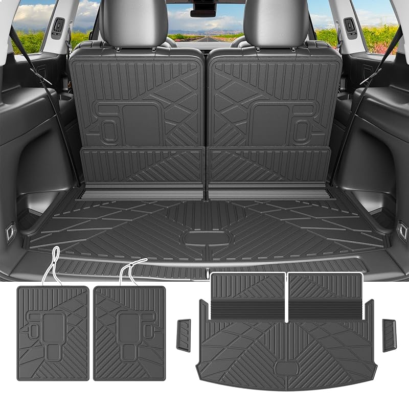 Forro de porta-malas em TPE powoq para Jeep Grand Cherokee L 2021 a 2026, com tapete de porta-malas e forros de encosto