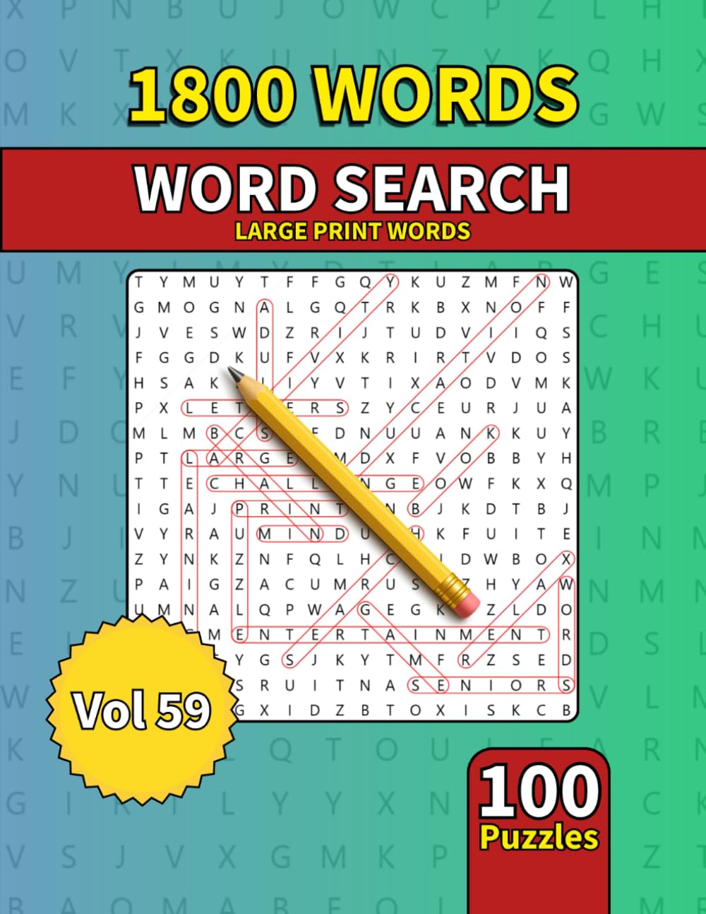 Large Print Word Search Book for Adults: 1800 Words - 100 Puzzles - Varied Themes - Perfect for Adults, Seniors & Teens - Vol 59