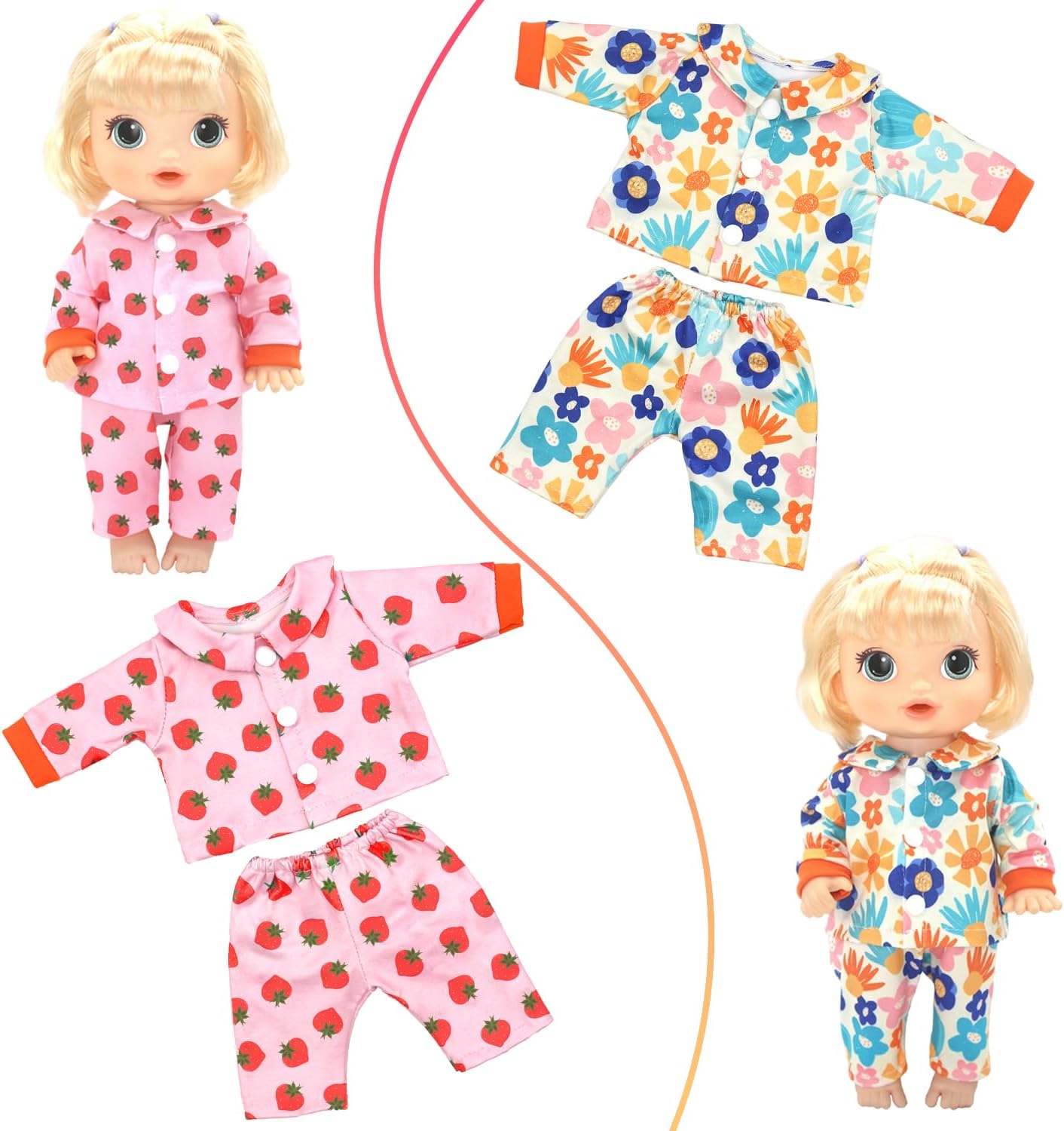 4 Pcs Alive Baby Doll Clothes for 10/11/12 Inch Doll | T-Shirts, Pants, Jumpsuits Included; Clothes for 10-12 Inch Alive Doll; No Doll