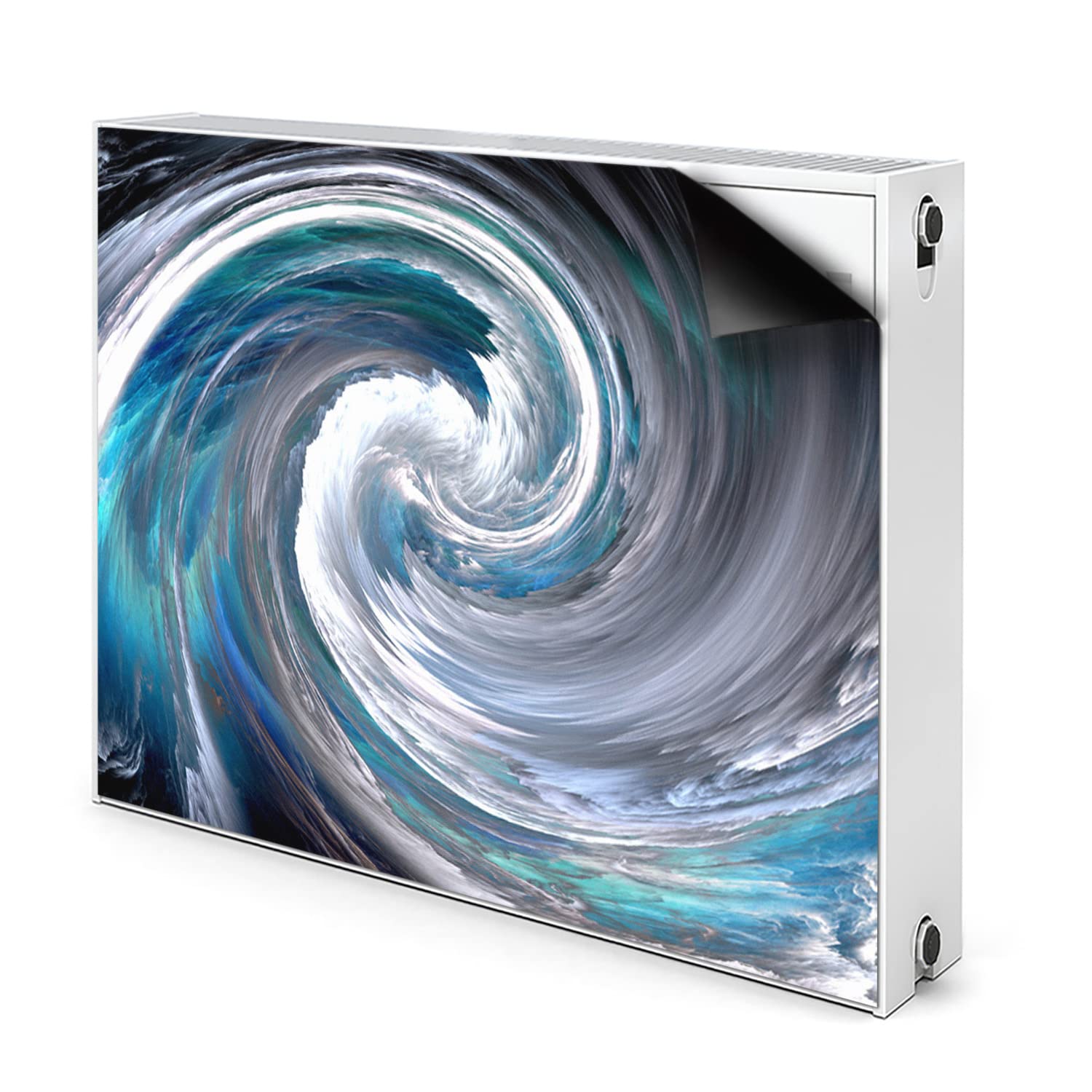 Cache radiateur 100x60cm bleu tapis décoratif aimanté Vortex