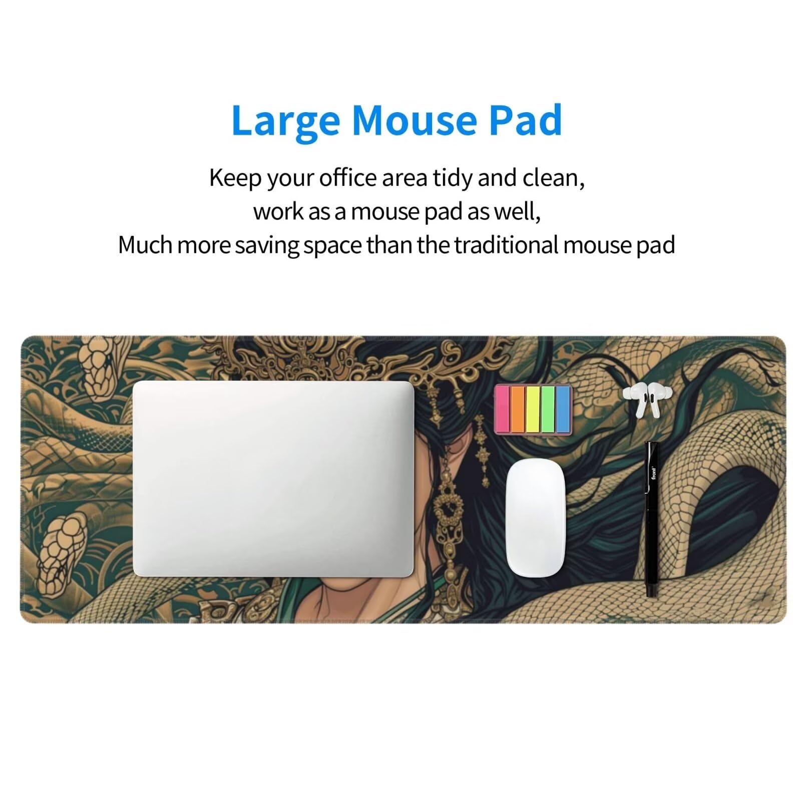 Tappetino Mouse, Tappetino Mouse Gaming Grande XXL 1500x800x3mm Tappetino Scrivania Mouse Pad, Base in Gomma Antiscivolo, Bordi Cuciti,Lavabile, Mousepad per Ufficio e Gaming (Du Meisha) R-148