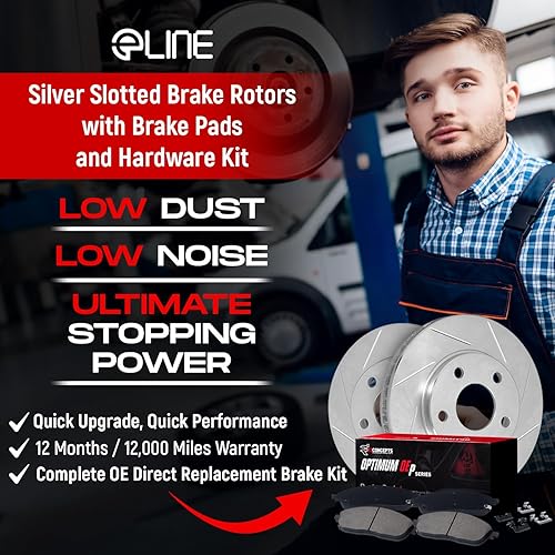 Miniatura 3 de R1 Concepts Juego de frenos y rotores delanteros | Disco de freno| Rotores de freno|compatible con Nissan 720, D21, NP300, Pickup, 1985-2012