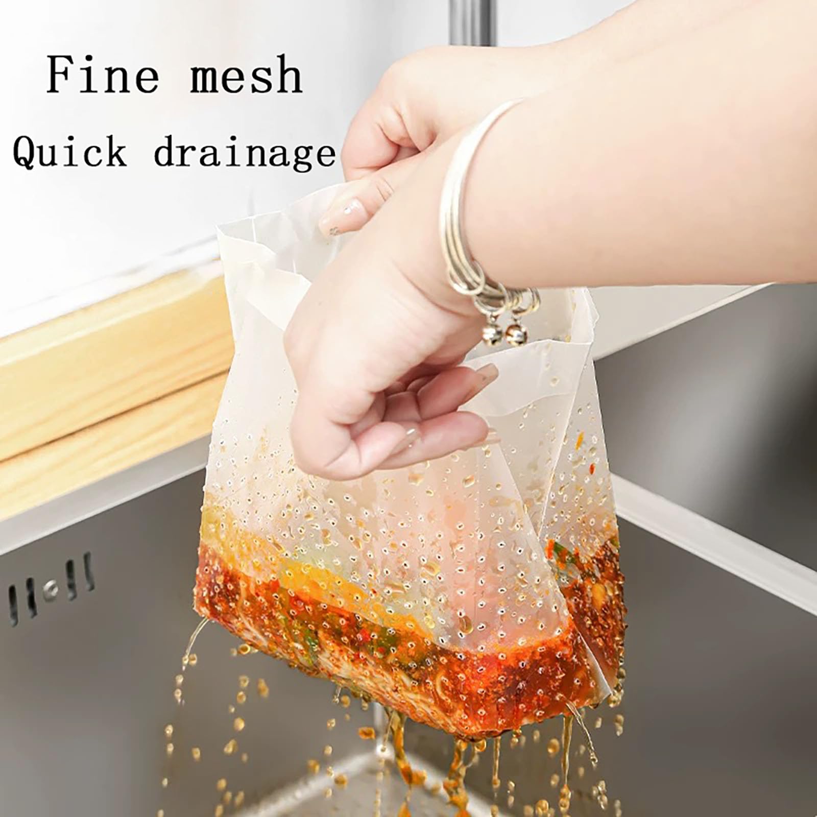 Bolsas coladoras para fregadero, bolsas de red para filtro de drenaje de fregadero de cocina para una recogida eficaz de residuos en fregaderos de cocina y baño, fundas de drenaje reutilizables y