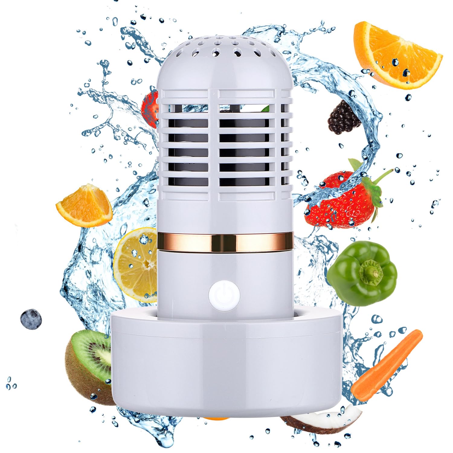 Fruit and Vegetable Washing Machine,Portable 4400mah Water-Proof Fruit Cleaning Device Fruit and Vegetable Cleaner with OH-ion Purification Technology,99% Sterilization Rate Fruit Purifier,Grey
