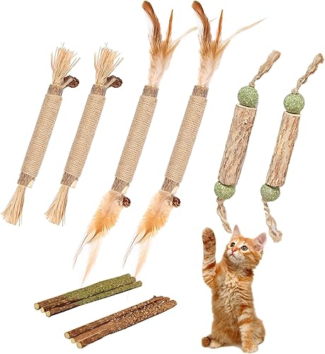 Silvervine - Palitos para gatos, paquete de 12 palitos de plata natural, juguetes para limpiar los dientes de gatitos, calmar la ansiedad de los