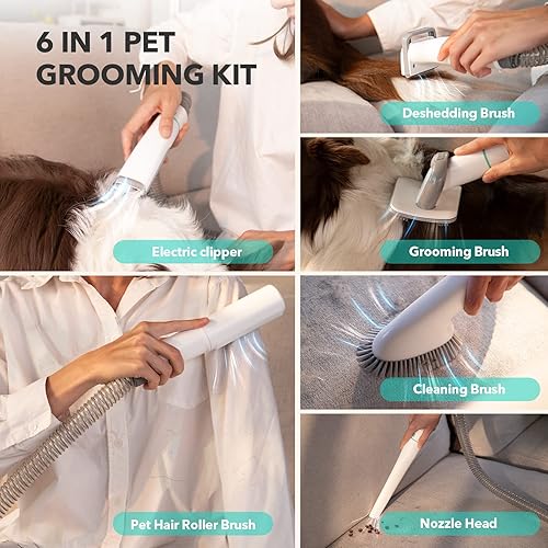 Miniatura 6 de Famree Pet - Aspiradora de aseo para perros 6 en 1, potente succión 99% pelo de mascotas, aspiradora desmontable para perros, aspiradora de aseo