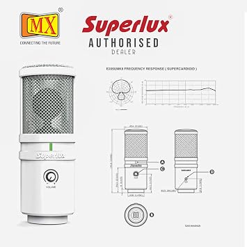 Superlux E205U Condenser Microphone, Champagne Silver