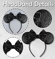 Vista 99 de Diadema con orejas de ratón de Minnie de leopardo, decoración de fiesta, diadema de orejas de ratón para disfraz de Halloween, accesorios para el 2