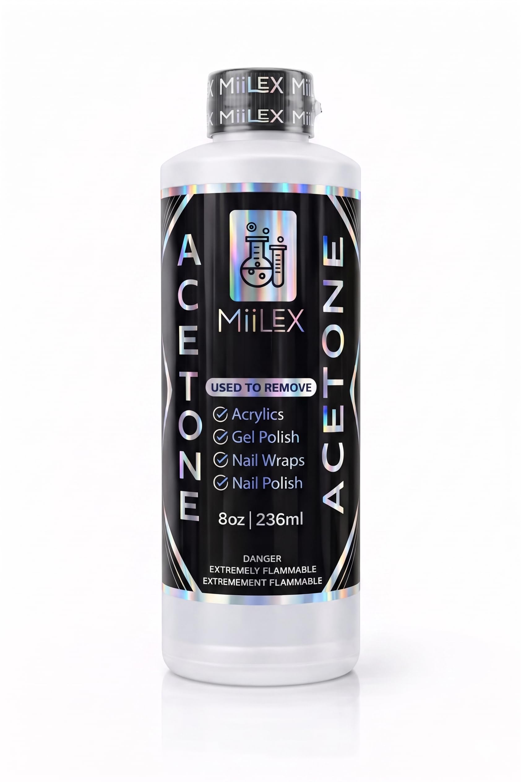 100% Pure Acetone 8oz - Nail Polish Remover, Professional Strength Gel, Acrylic & Dip Remover – Fast Acting.