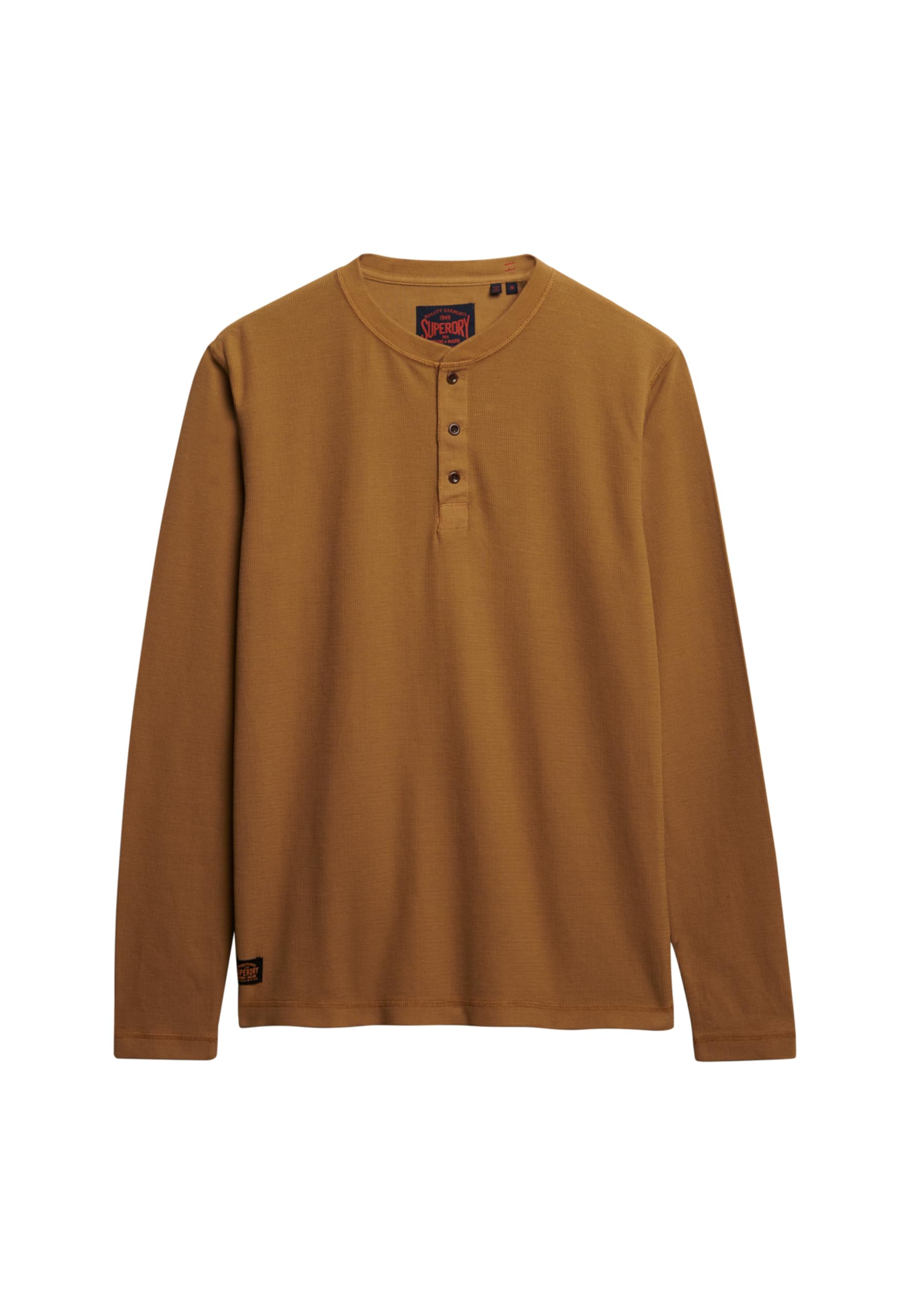 Superdry Waffle Henley Long Sleeve Round Neck T-shirt M