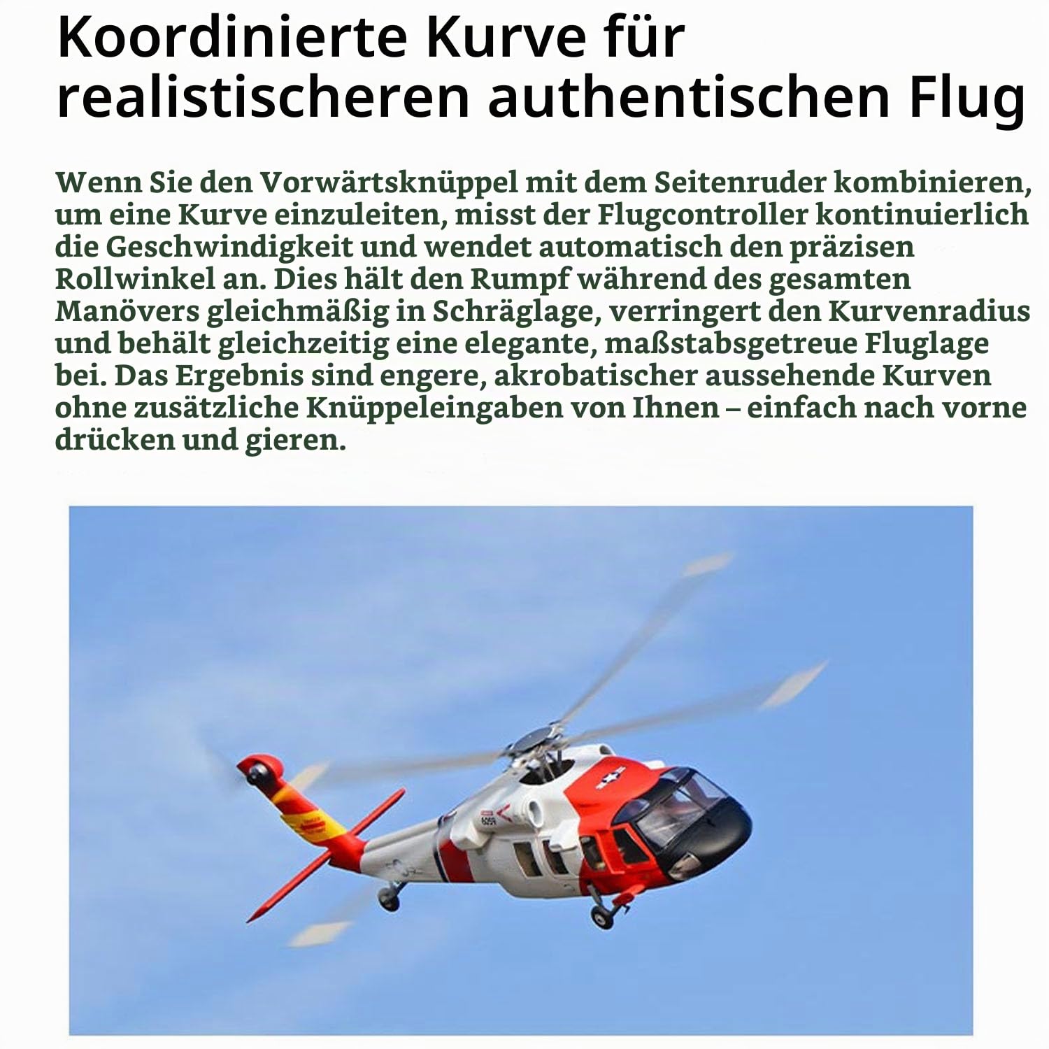 FLYWING RC Hubschrauber MH-60T, GPS & Beidou Ortung | ACE-Fernsteuerung, LED-Beleuchtung, ATT-Modus, Ein-Knopf-Rückkehr, sofort einsatzbereit