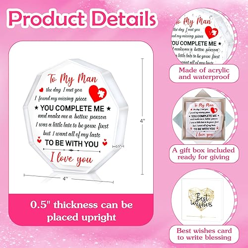 Miniatura 7 de PETCEE Regalos del día de San Valentín para él, hombres, marido, aniversario, cumpleaños, recuerdo para mi hombre, regalo para novio, prometido, te