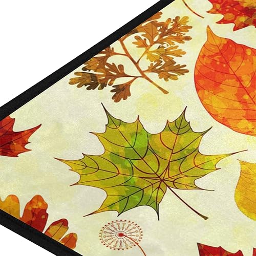 Miniatura 3 de Tapete de cocina de hoja de arce amarillo de 39 x 20 pulgadas, tapete de cocina de otoño con hojas que caen debajo del fregadero, tapete
