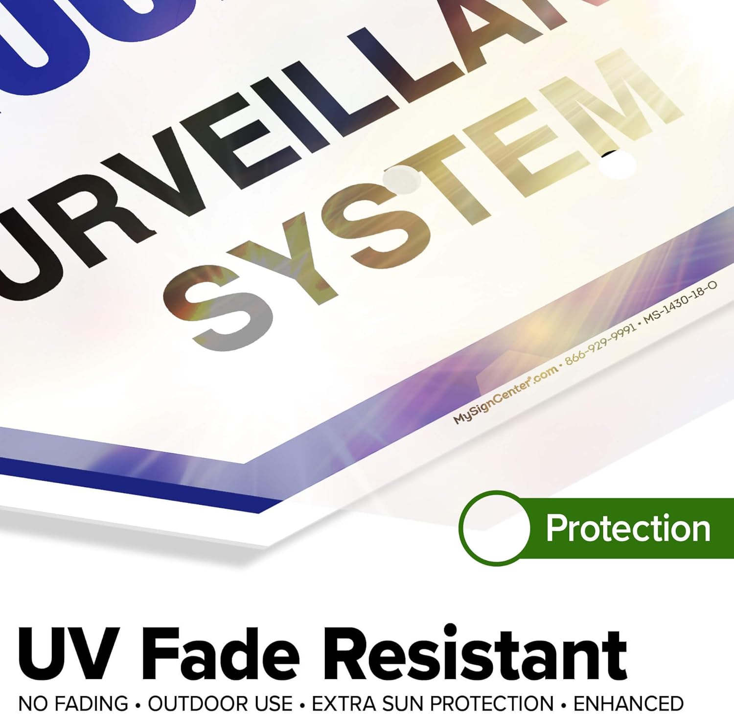 Protected by 24 Hour Video Surveillance System Sign, (MS-1430) 18x18 Inches, 55 mil thick HDPE (high density polyethylene), Made in USA by My Sign Center