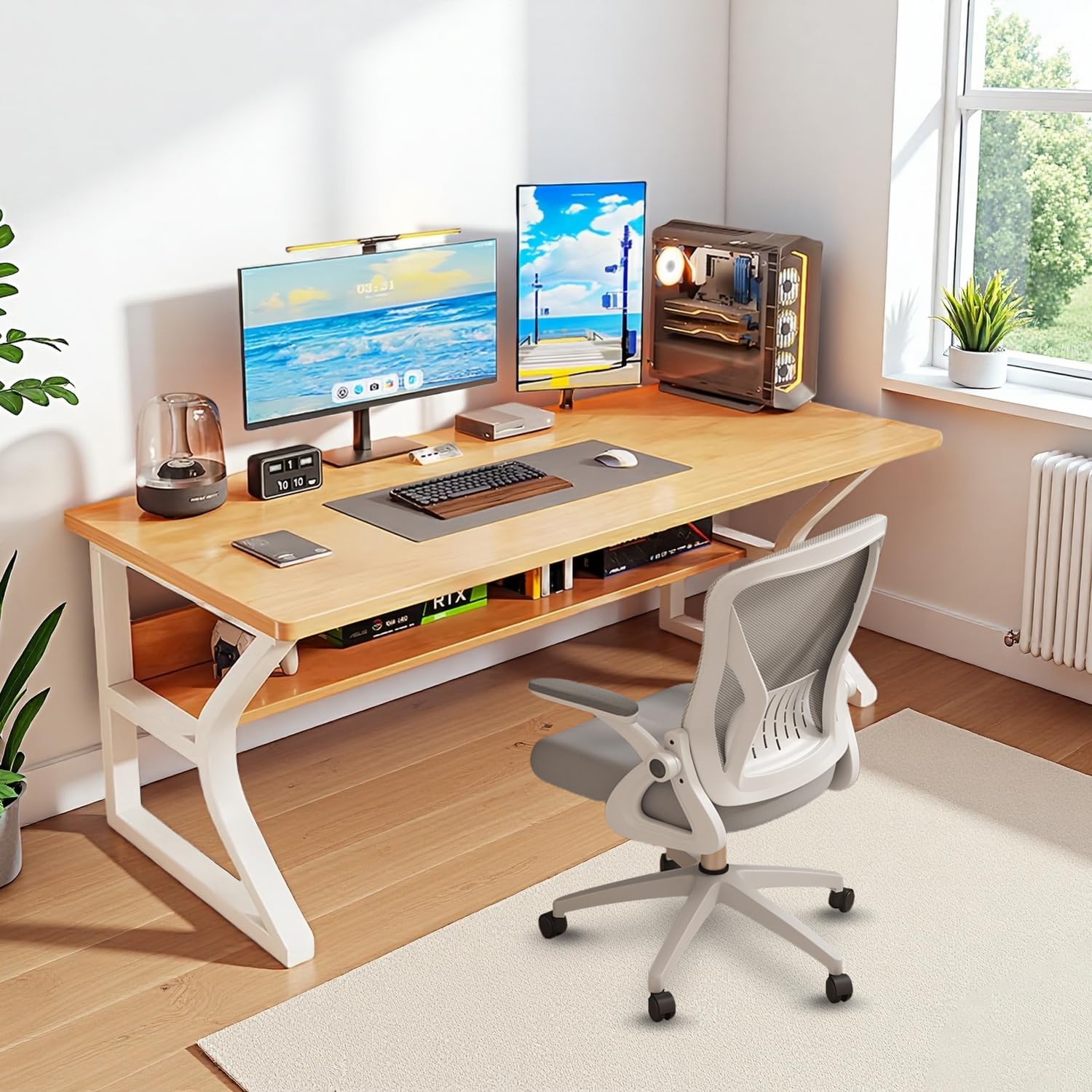 Amazon | Vinnatsuデスク パソコンデスク 木製 テーブル pc デスク平机