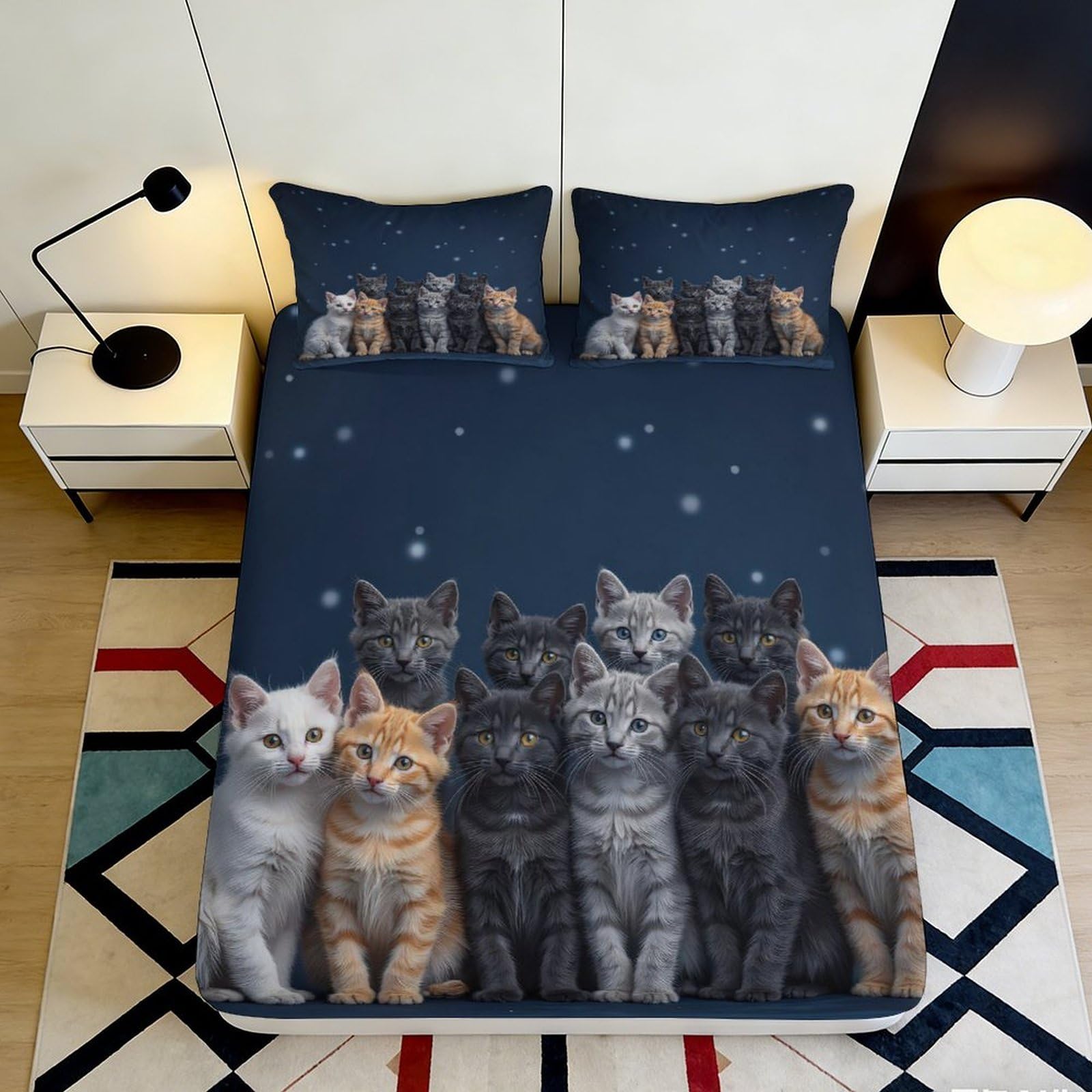 Jqzkxnhpbr Style-1 3D Printed Fitted Sheet Microfiber Galaxy Starry Sky Bed Cover For Bedroom And Guest Room Protection And Decoration 90X200x25cm