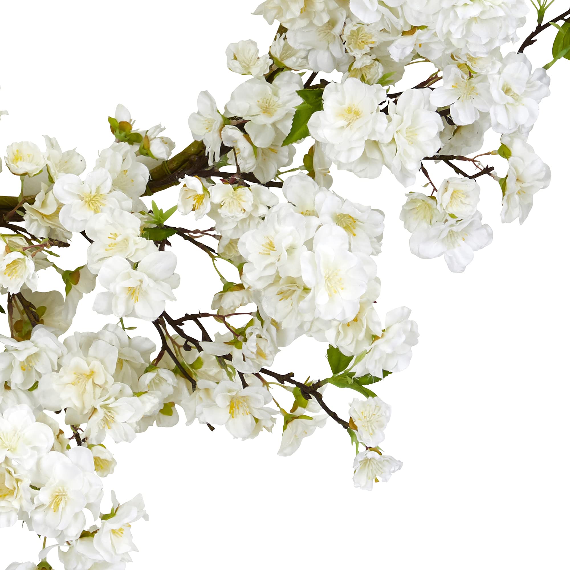 Nearly Natural 4218 24" Cherry Blossom Wreath White
