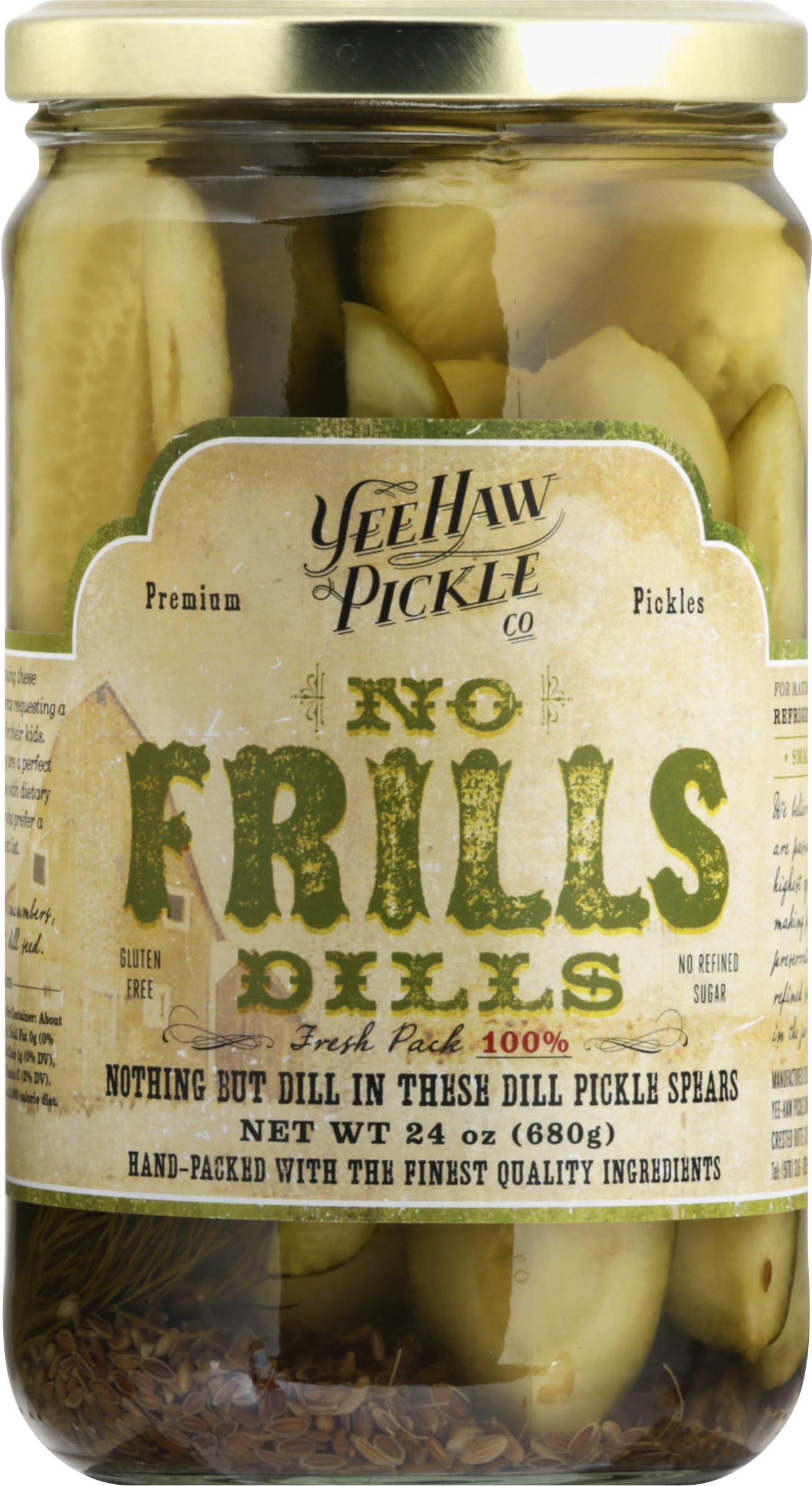 Yee Haw Pickle Company No Frills Dill, 24 oz