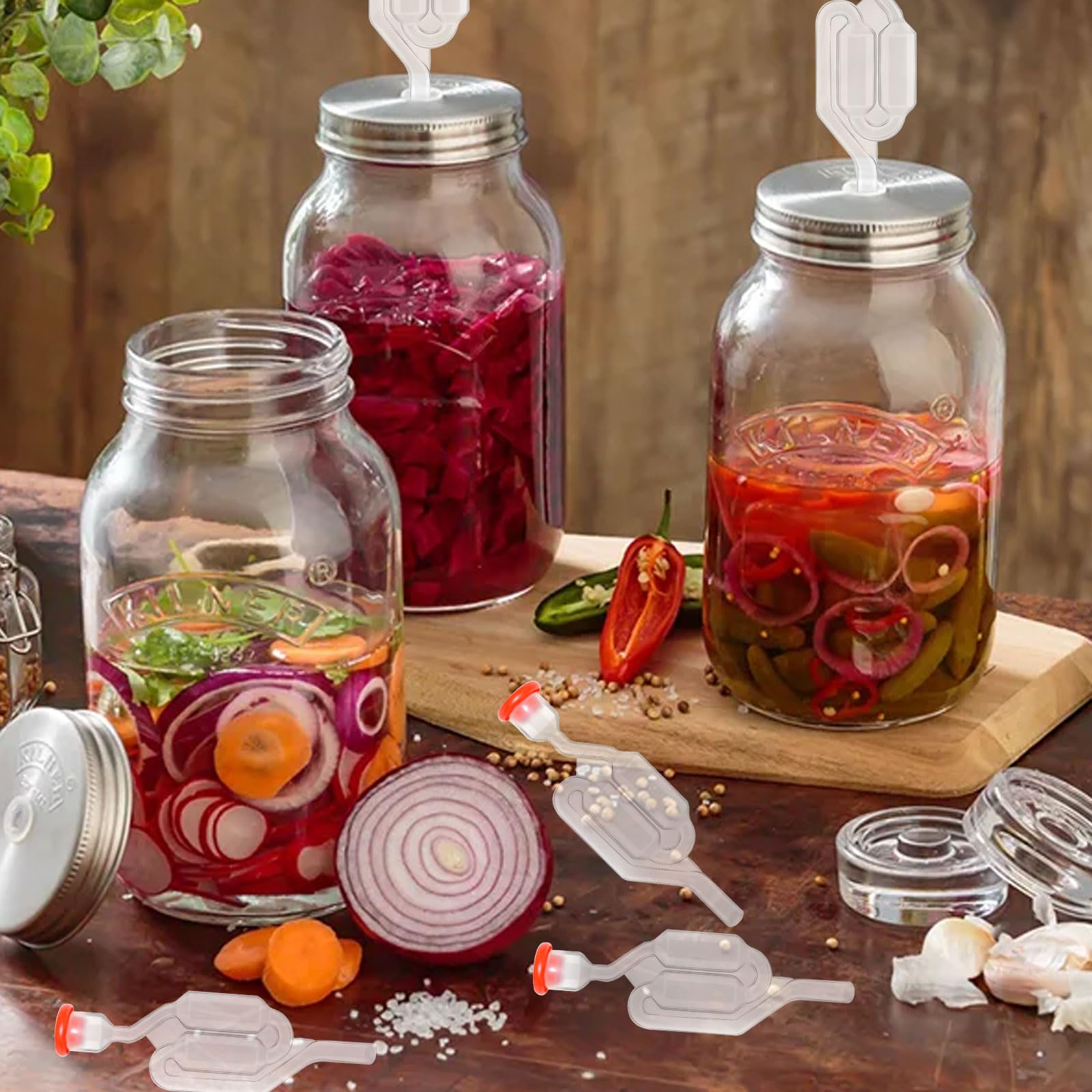 Tubicini di Fermentazione 5Pcs Valvole Sigillate Airlock Gorgogliatore Fermentazione Airlock Trasparente in Plastica da 10 mm con Tappo per Kit di Fermentazione per Birra Fatta in Casa