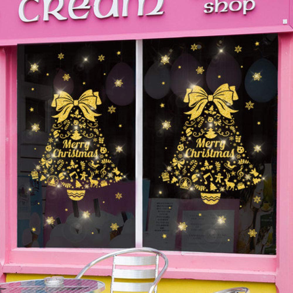 Décorations pour fenêtres, Autocollants De Fenêtre De Noël, Adhésifs De Fenêtre, Autocollants De Décoration De Fenêtre De Noël Boutique Centre Commercial Autocollants De Porte En Verre Creative Cloche