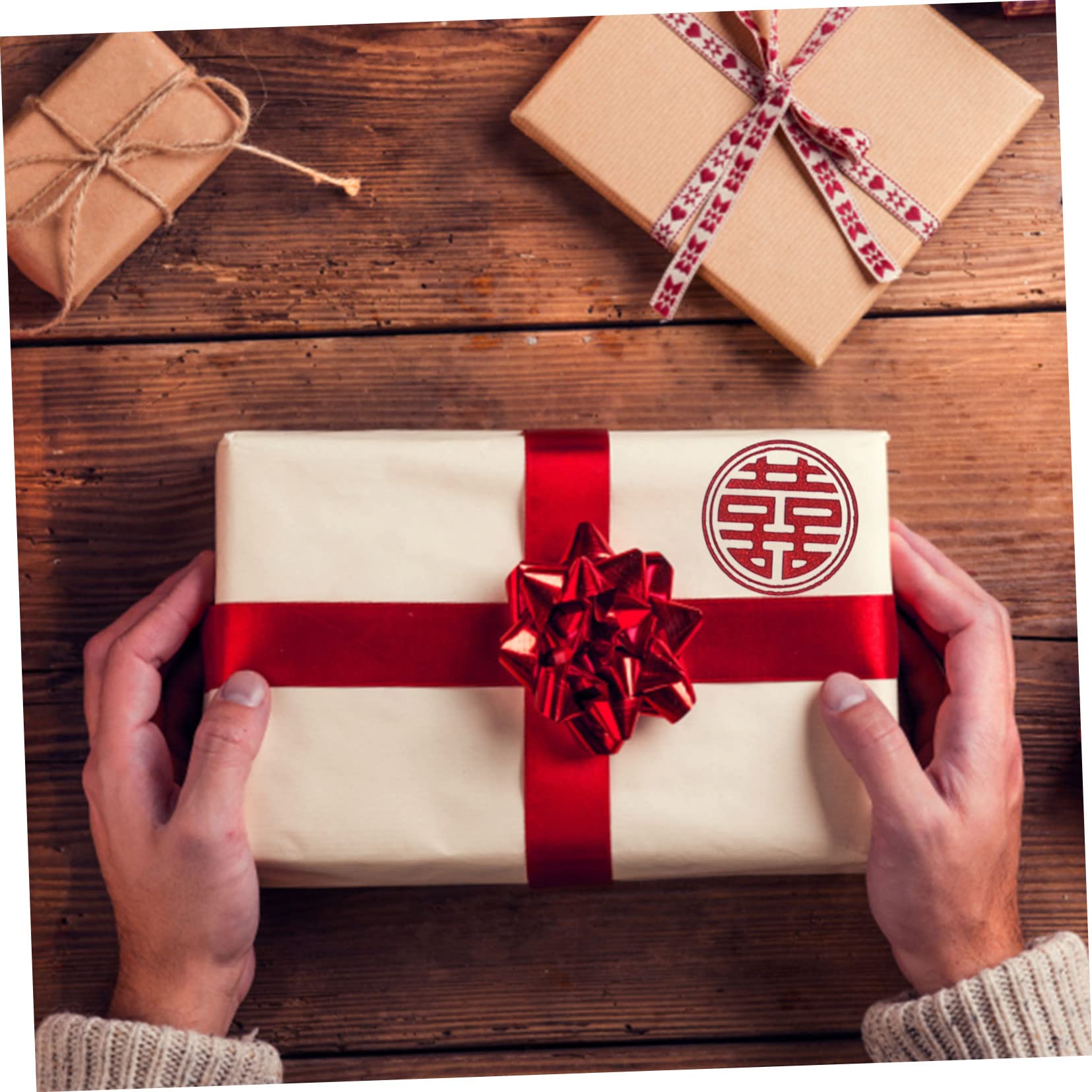 NUOBESTY 5 Set Parola Adesivi Adesivo Di Nozze Etichetta Spedizione Adesivi Per Sacchetti Bomboniere Adesivo Sacchetto Di Caramelle Buste Forniture Per Feste Carta Rosso 20 Fogli*5