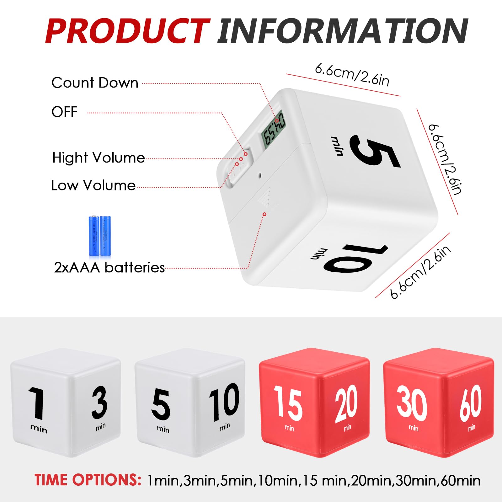 2 Pezzi Timer Quadrato Sensore Di Gravità Flip Timer, Timer Da Cucina Timer Per Bambini Timer Di Allenamento Timer Di Studio Timer Di Gioco Per Il Tempo