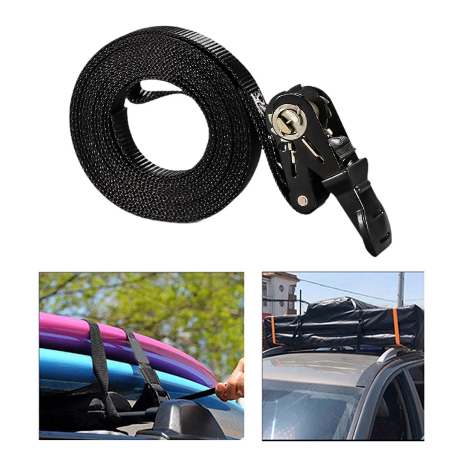 Bothyi Tie Down Strap Wear Resistant Heavy Duty Lashing Transportation Luggage Strap for Trailer Vehicles Kayak Motorcycle Warehouse, Ratchet 3m