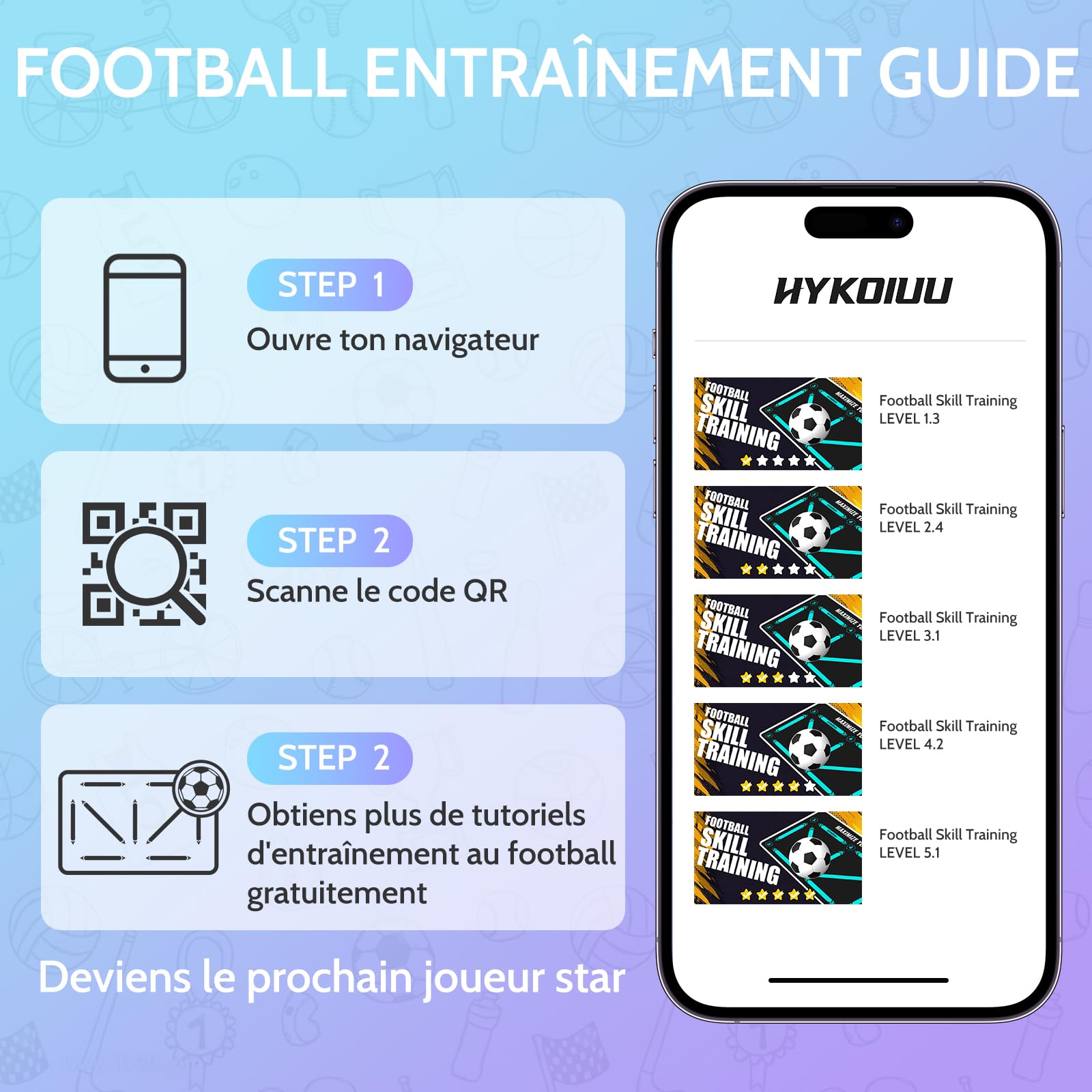 Tapis Foot Entrainement avecdes vidéos d'entraînement 90x60cm Tapis Entrainement Football Accessoire – Pas De Foot Ball & ContrôLe du Ballon, Dribble Football – Tapis D’EntraîNement pour Cadeau
