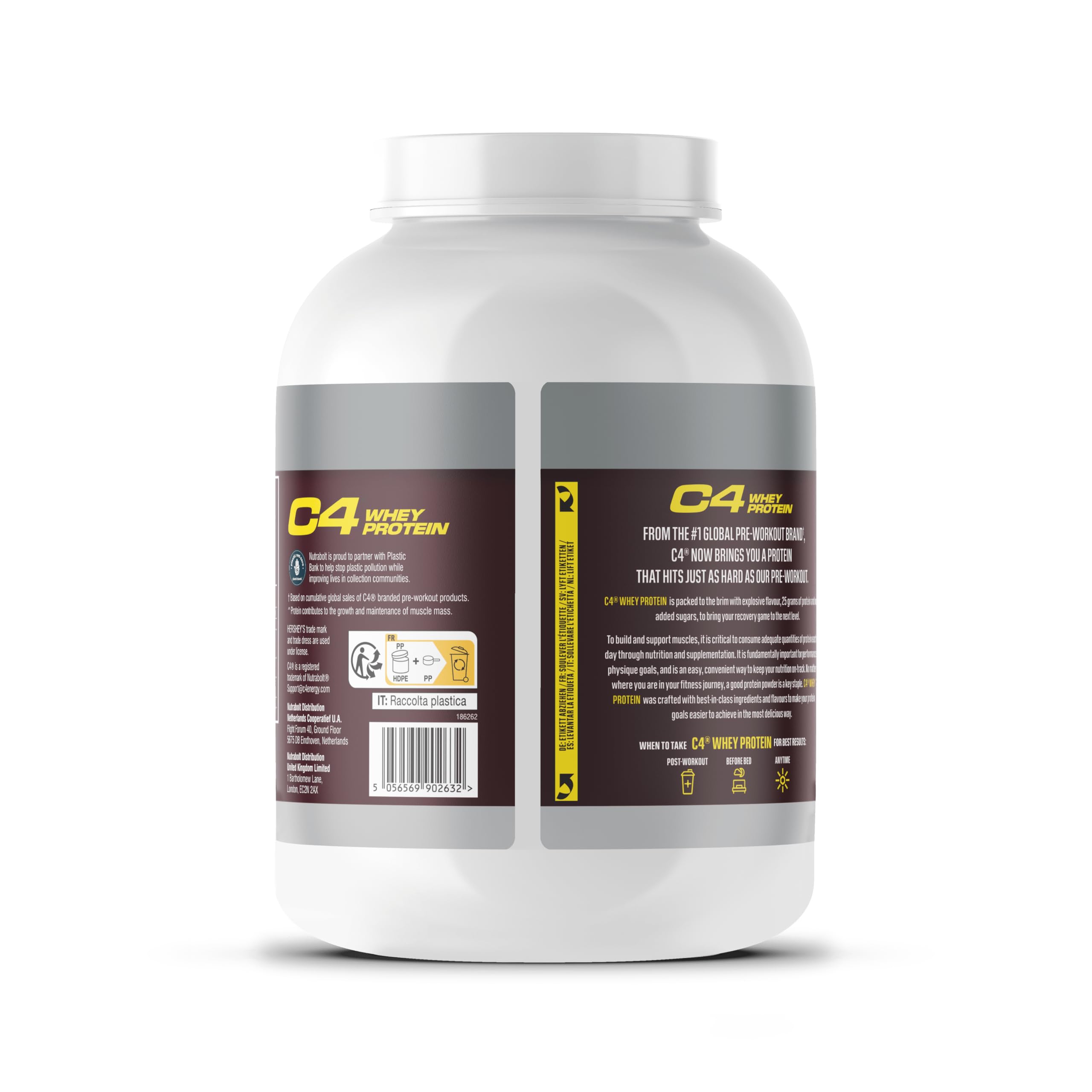 Cellucor C4 Whey Protein Pulver, Hershey's Chocolate, 25g Protein, Zuckerarm, Post-Workout Recovery, 46 Portionen