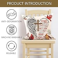 Vista 3 de Christian Cardinal - Funda de almohada decorativa de 16 x 16 pulgadas, diseño religioso de pájaros rojos con alas de cruz, porche, decoración