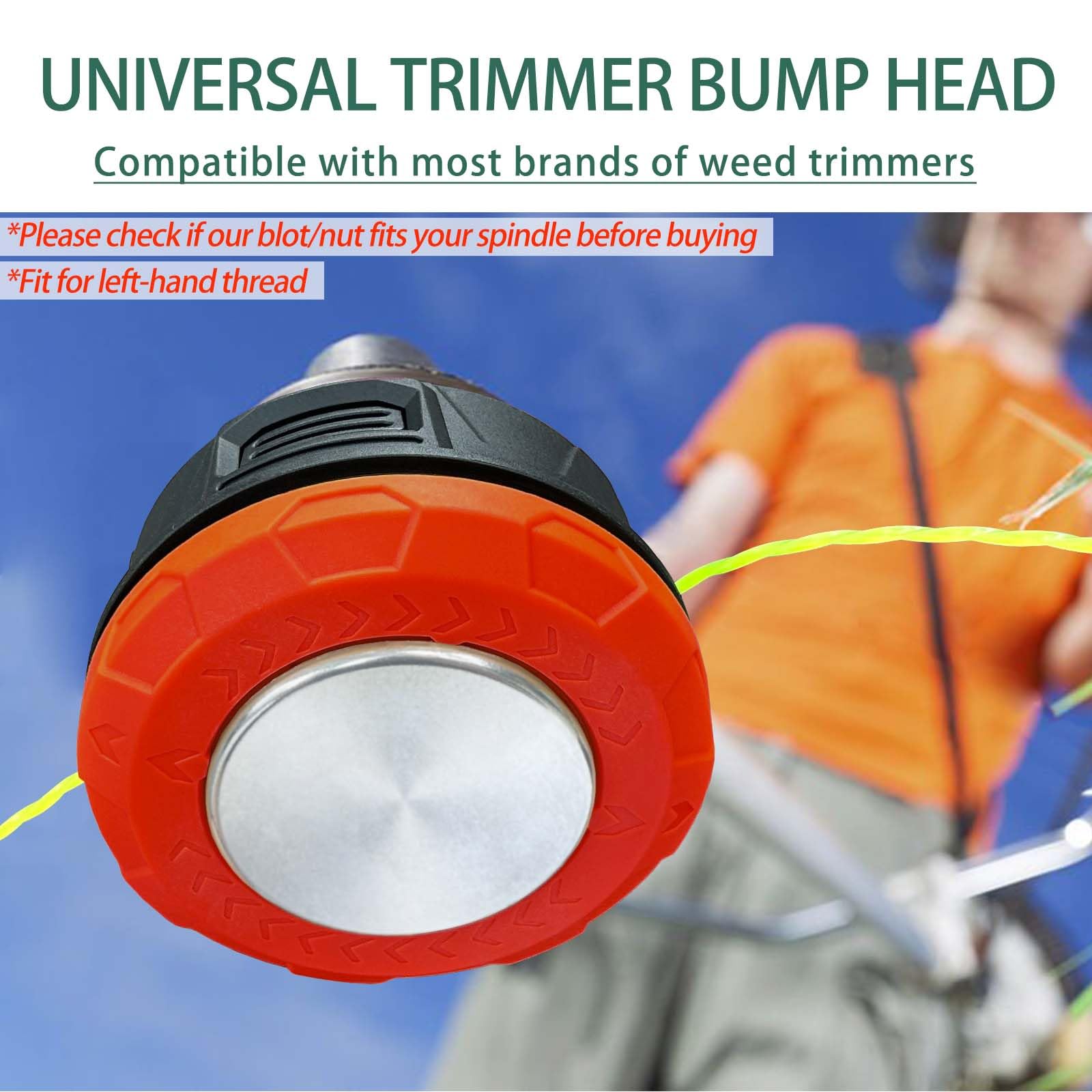 Cabezal universal para herbicidas, cabezal de corte de fácil alimentación con placa de hierro giratoria resistente al desgaste, cabezal de recortador de malas hierbas para Echo, Ego, Dewalt, Stihl