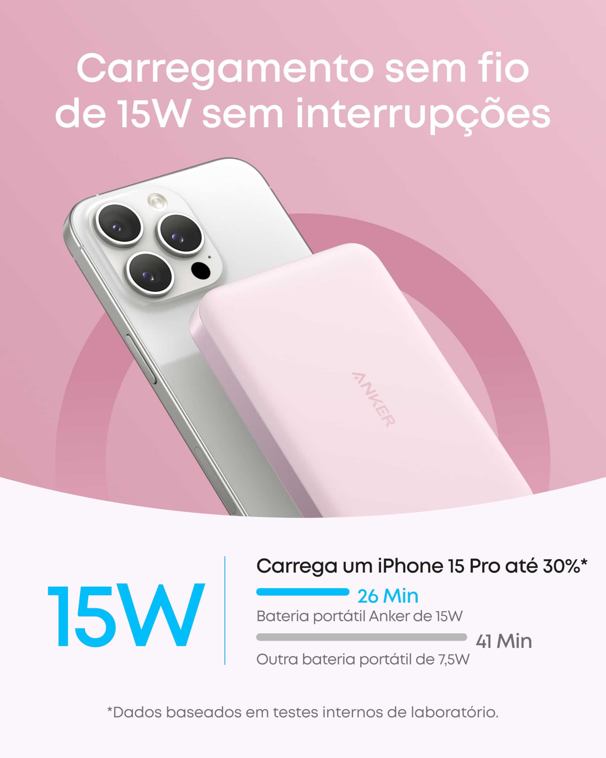 Anker MagGo Power Bank,Carregador Portátil Ultra Fino por Indução Anker MagGo Power Bank,Carregador Portátil Ultra Fino por Indução