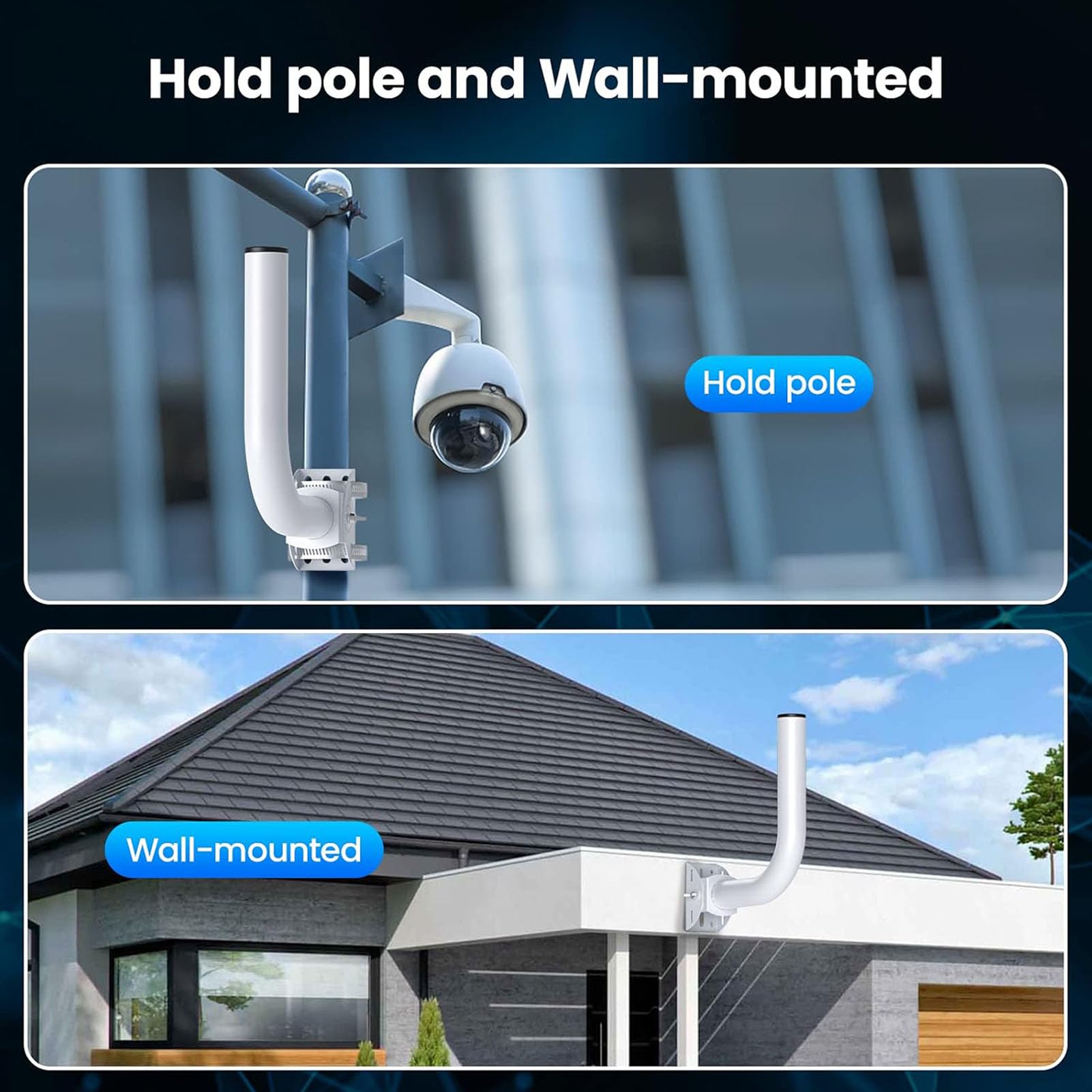 Universal Wireless Bridge Bracket Mount J Pole Stainless Steel Long Range Waterproof Easy Installation for Outdoor AP Antenna Pole Mount Bracket Point Client Bridge CPE 2 Pack - Image 3