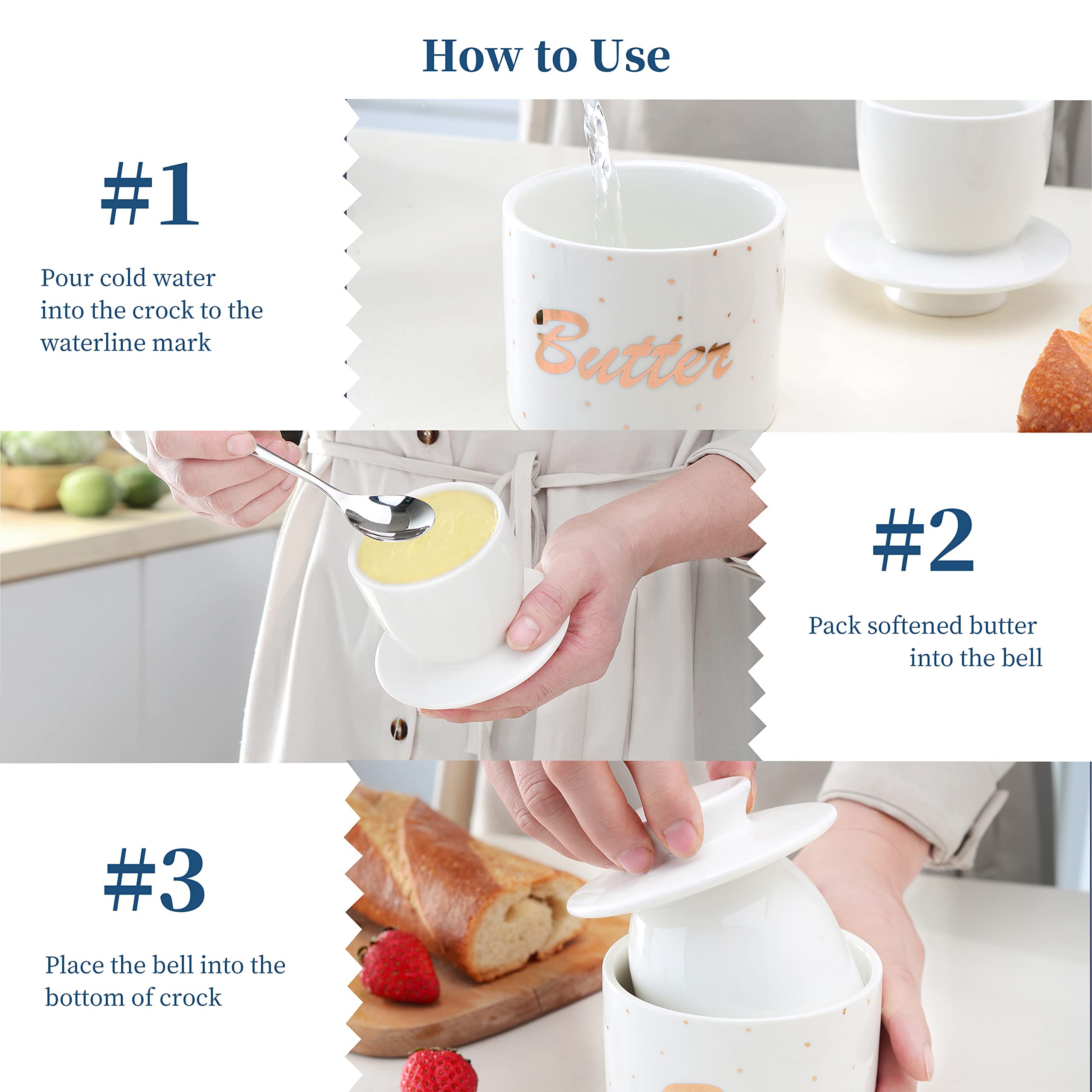 Mantequera Hermética Para Nevera O Encimera - Blanca O Negra, 6.8x18.5x11 Cm, Apta Microondas Y Lavavajillas