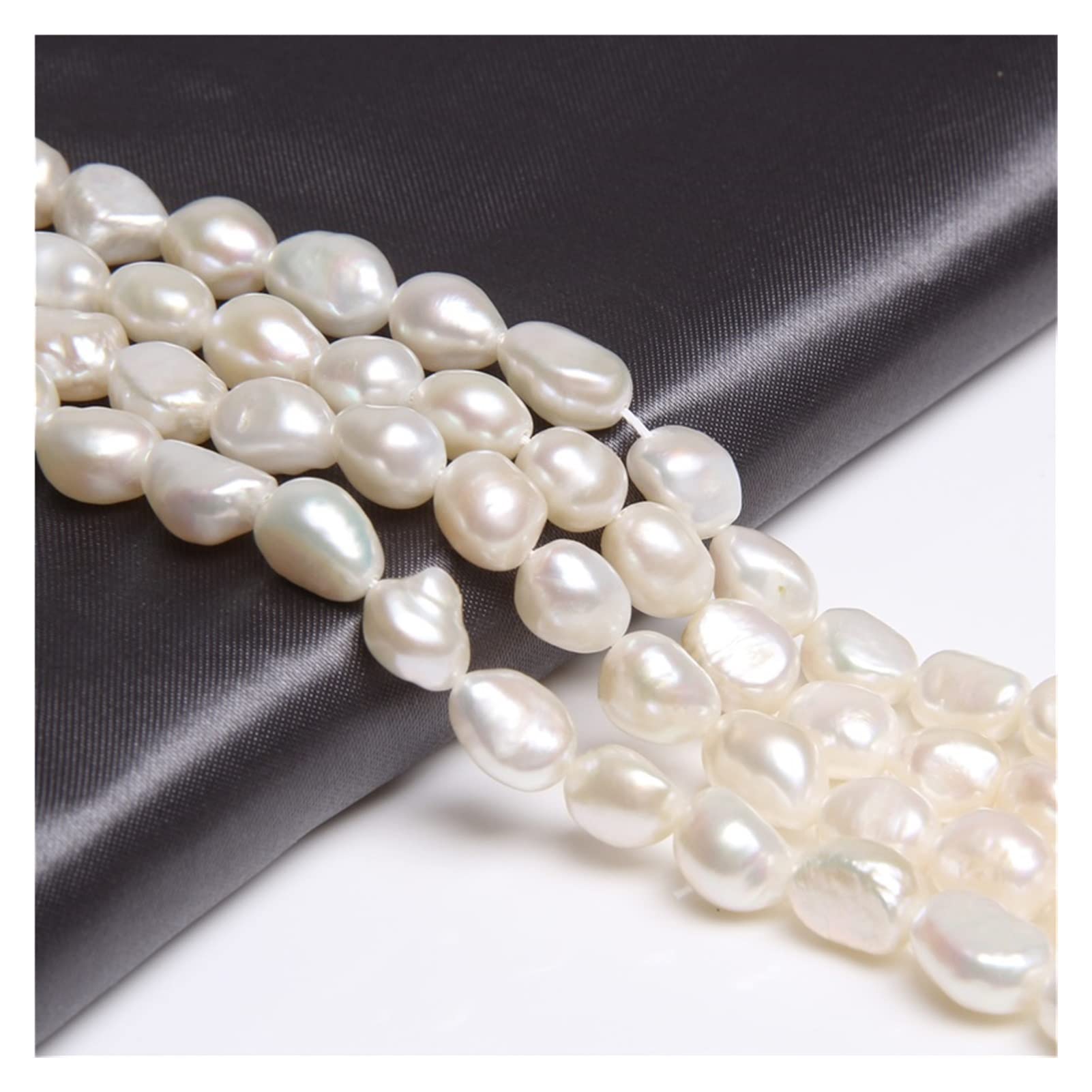 Cuentas sueltas de perlas barrocas de agua dulce blanca natural para Cuentas sueltas de perlas barrocas de agua dulce blanca natural para