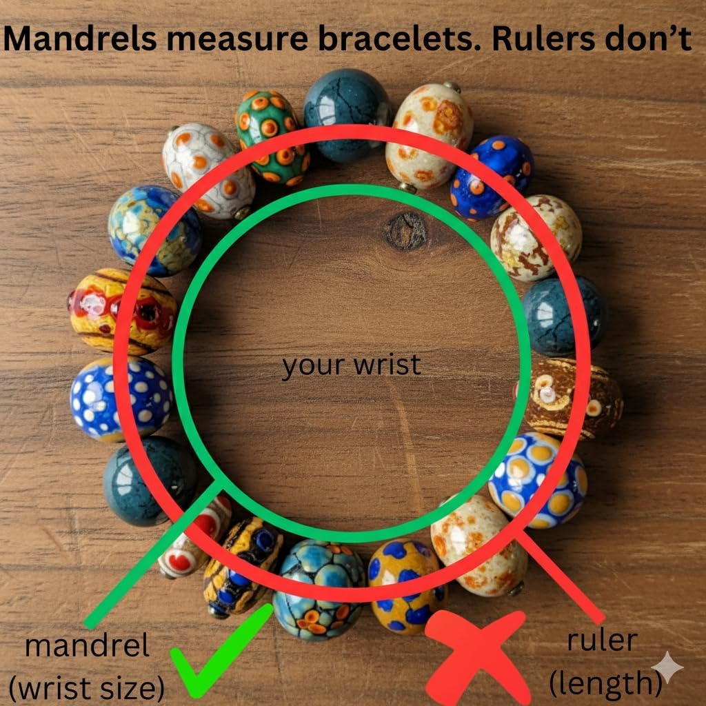 Round + Oval (Shaped Like Human Wrist) Bracelet Sizer + Ring Sizer Combo | Made in San Diego CA | Jewelry Measuring Tools with Quarter-Size Increments, Durable, Jewelry-Safe - by Amy Kates Workshop