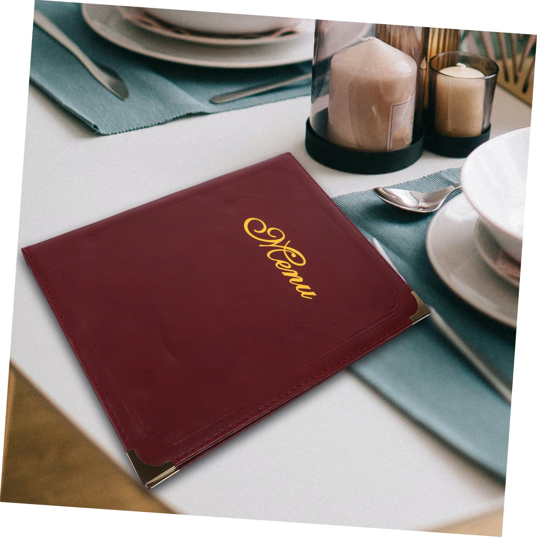 Carpeta de Menú de Cuero A4 Libro de Menú Práctico para Restaurante y Bar Diseño Sencillo y Protección para Contenido de Precios y Platos