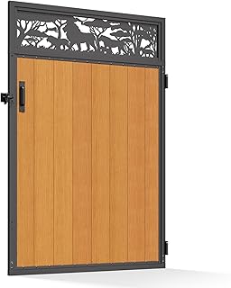 4x6FT (46.78"W X 70.8"H) 201 Stainless Steel Anti Sag Wooden Fence Gate Kit Heavy Duty Garden Gate Frame Hardware Kit Reinforcement (Left/Right Free-Installation)