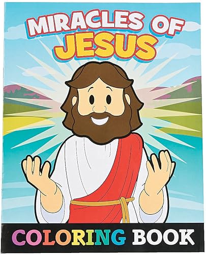 Fun Express - Libro para colorear Milagros de Jesús - Papelería - Libros de actividades - Libros para colorear - 12 piezas