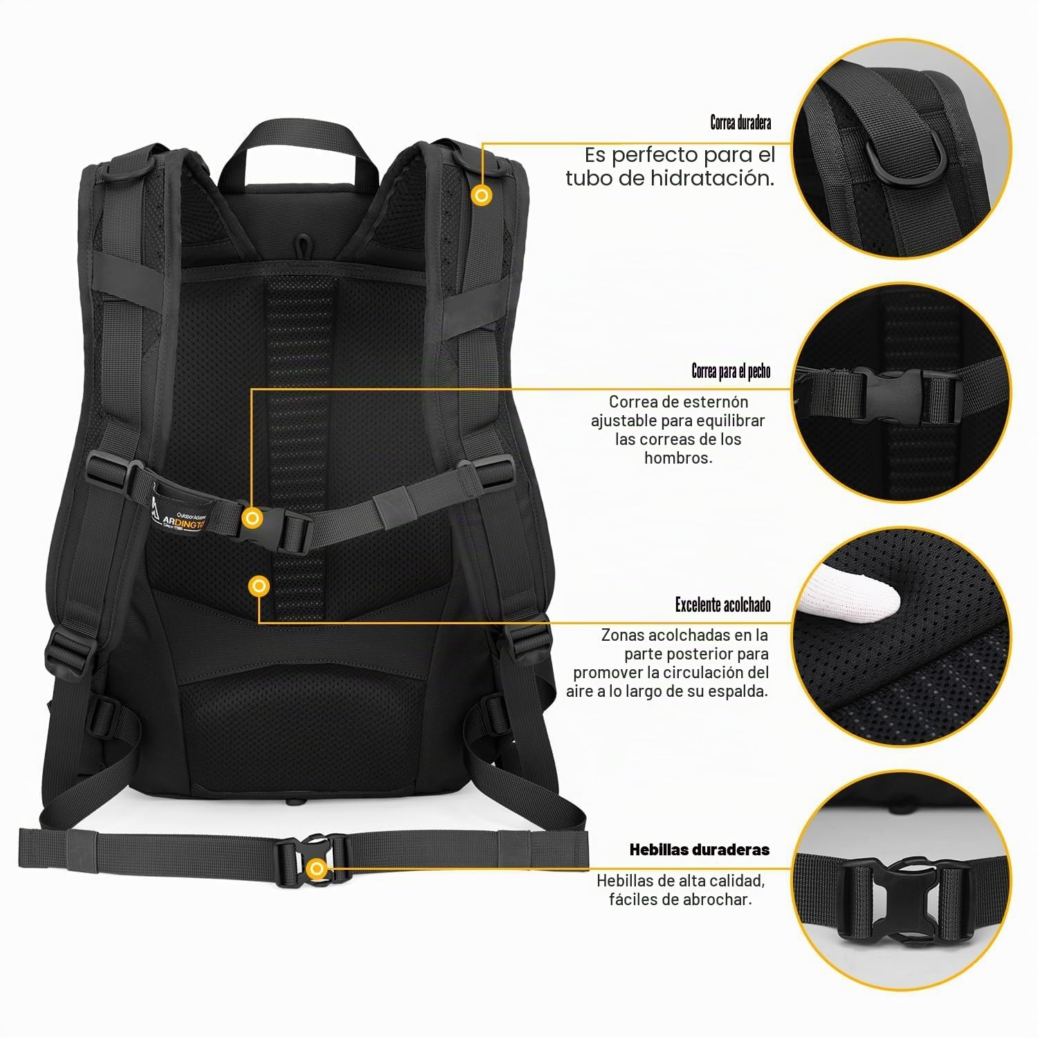Mardingtop Mochila táctica de 25 l para exteriores, mochila de senderismo, mochila de viaje y trekking