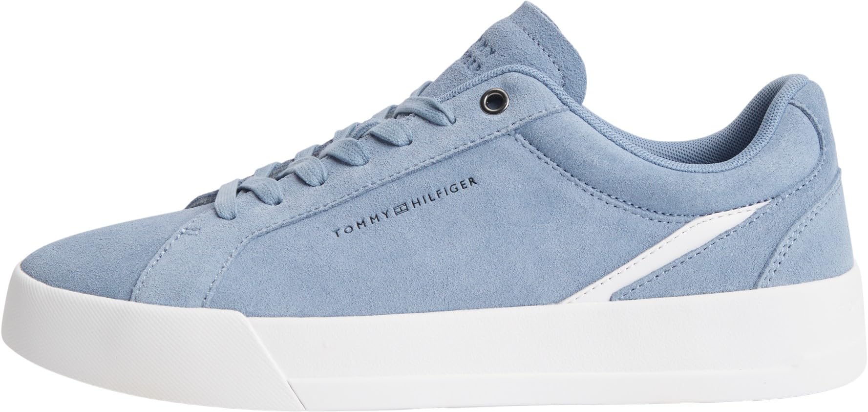 Tommy Hilfiger Men Th Court Premium Suede FM0FM05880 Low Top, Blue, 6.5