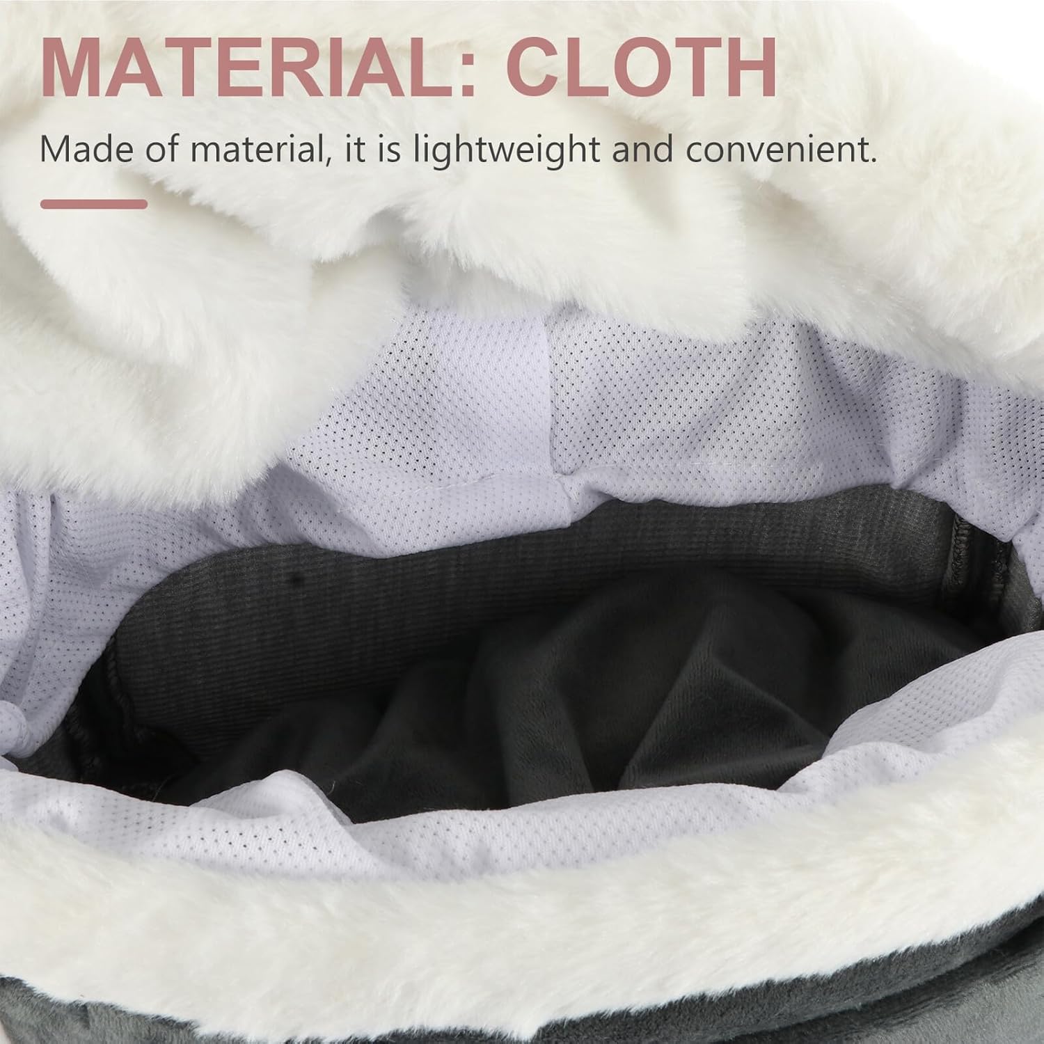 Winter Cat Cloth Backpack Warm Portable Pet Carrying Bag Soft-Sided Carrier Gray L for Indoor Use and Outdoor Travel