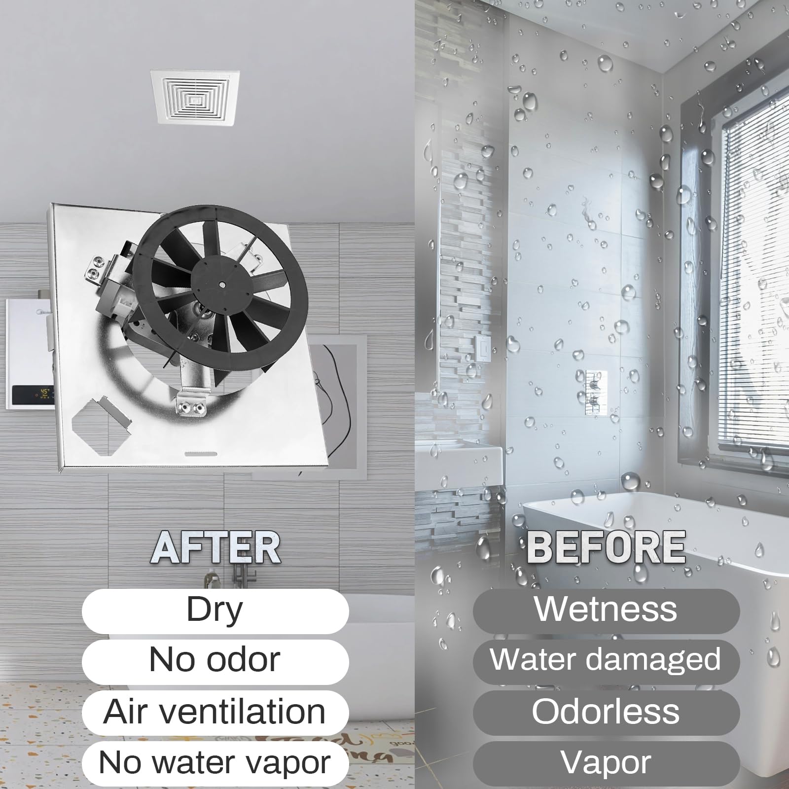 Ventilador de unidad S97012026, ventilador de 50 CFM compatible con Broan 688-K, 688-G, 688-H, 688-J, compatible con 696N-R01 B nutone 695N-R02 B, 2.0 Sones conjunto de motor de ventilador de baño